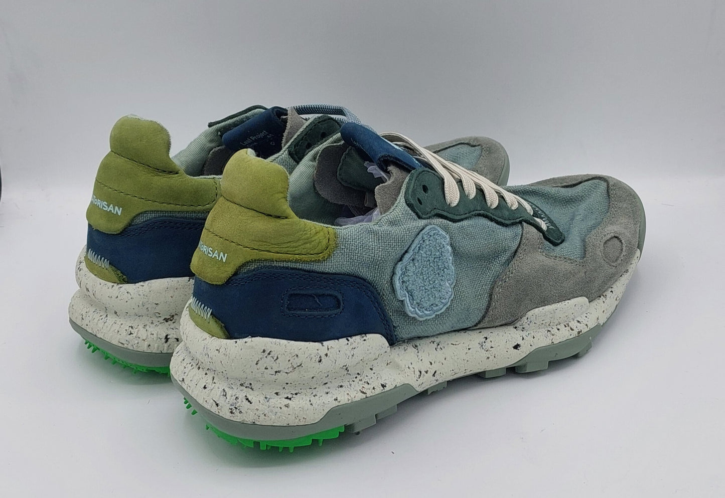 Satorisan sneakers uomo tessuto e camoscio azzurra