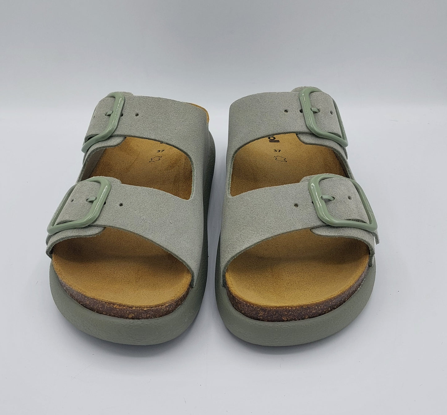 Scholl ciabatta color verde salvia