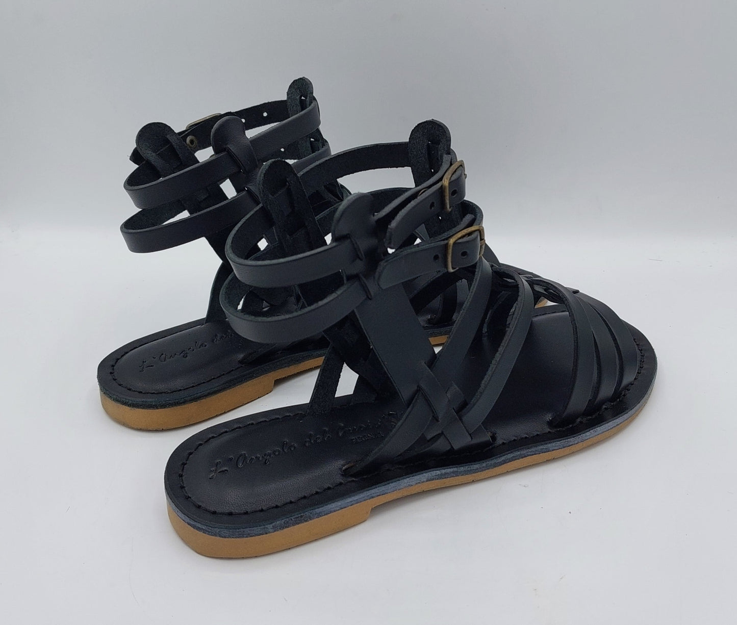 Tina sandalo alla schiava in pelle nera