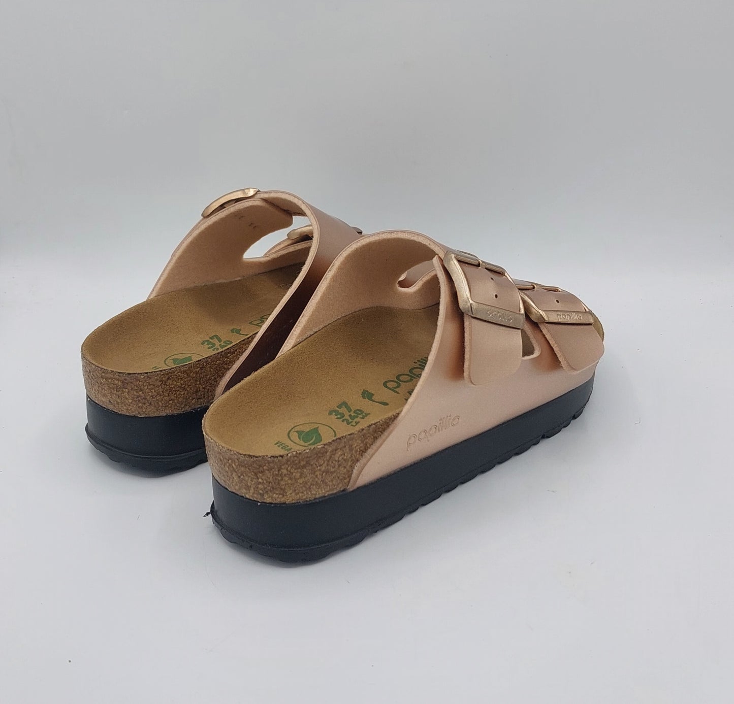 Birkenstock ciabatta Arizona pop platform metallic cooper