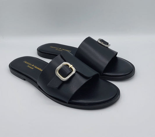 Cantini ciabatta pelle nera