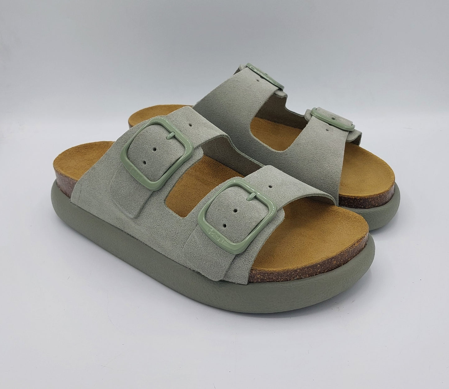 Scholl ciabatta color verde salvia