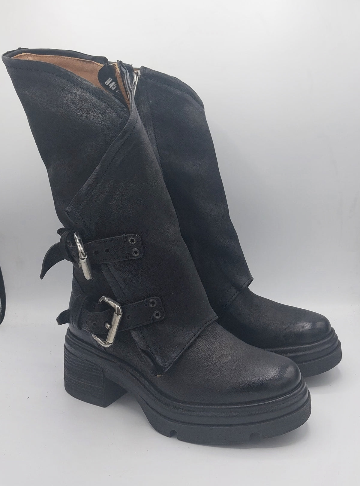 A.S 98 stivale pelle nera