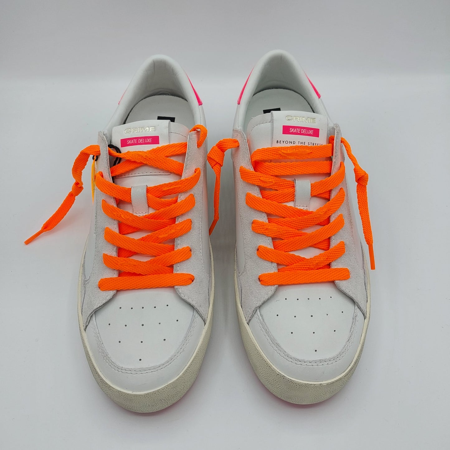 Sneakers Crime London lacci arancio