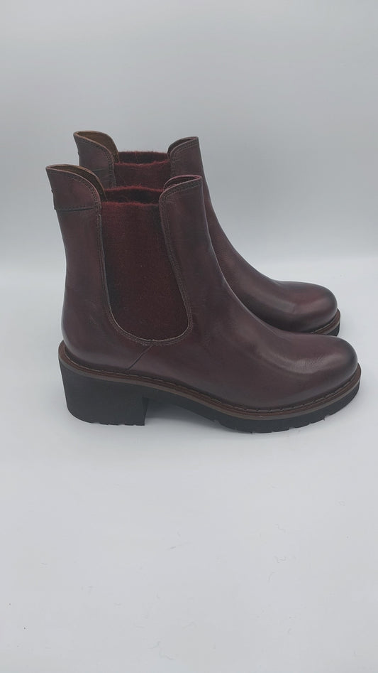 Calpierre stivaletto in pelle bordeaux