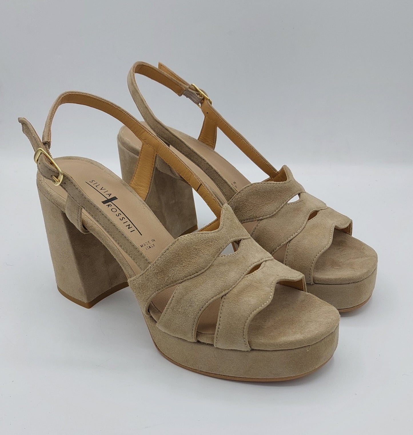 Silvia rossini sandalo camoscio beige