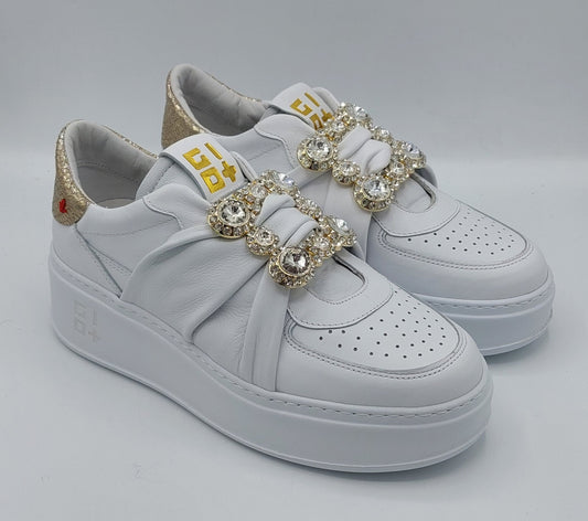Gio+sneakers bianca gioiello