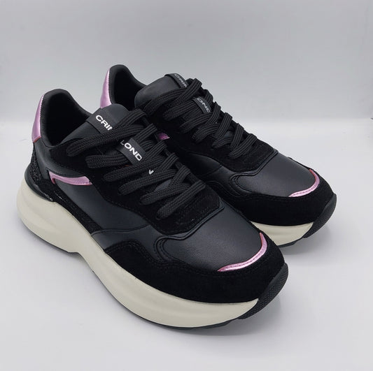 Crime london sneakers donna in pelle nera