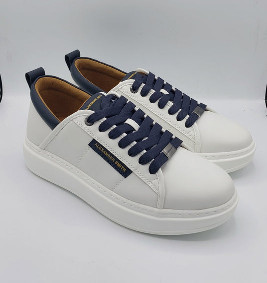 Alexander Smith snekers uomo bianca con lacci blu