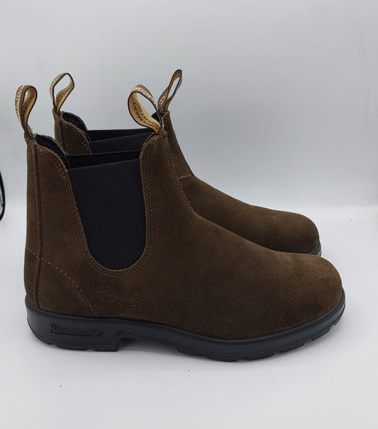 Blundstone uomo camoscio marrone elastico nero 2410