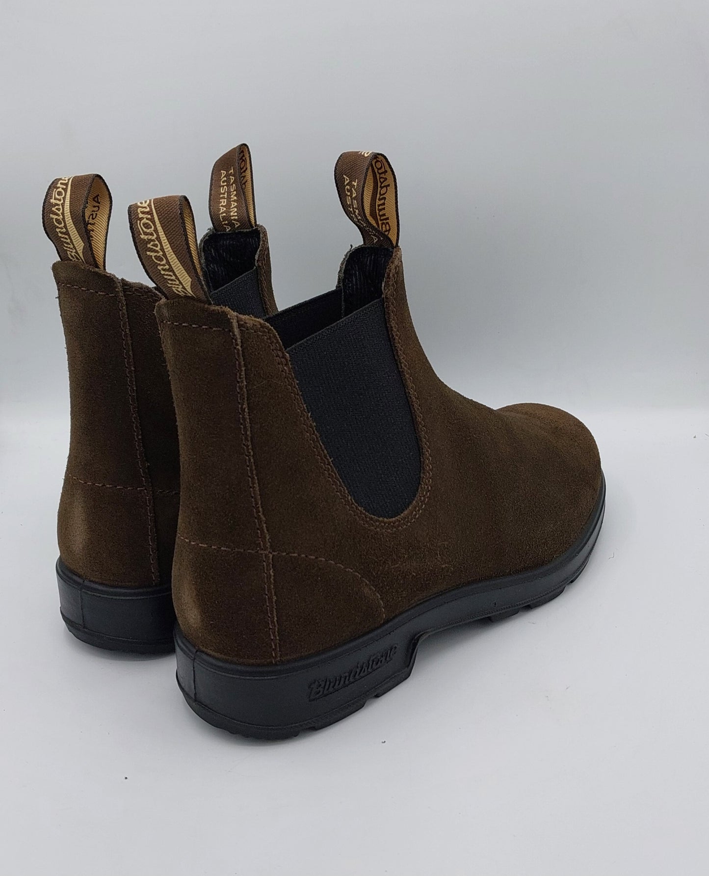 Blundstone uomo camoscio marrone elastico nero 2410