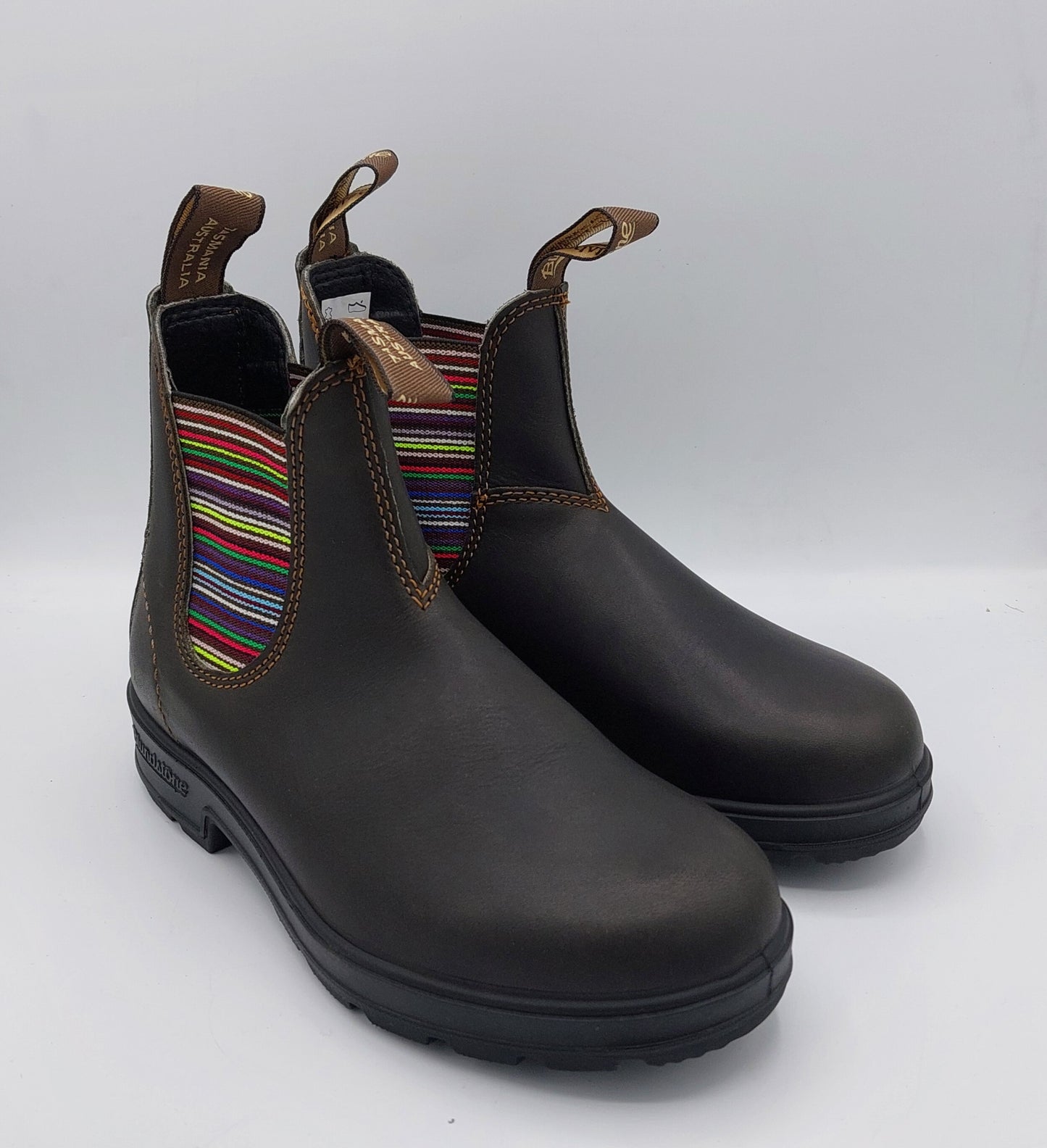 Blundstone donna nero con elastico riga multicolor 1409