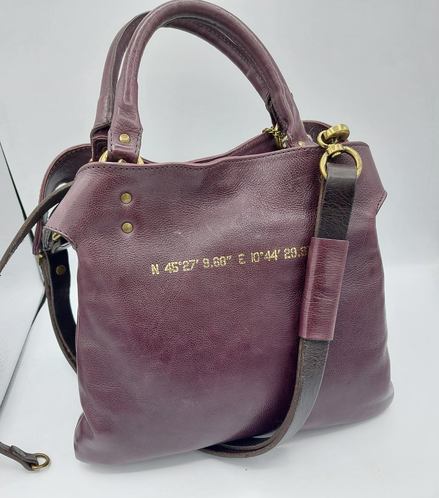 A.S.98 borsa in pelle bordeaux