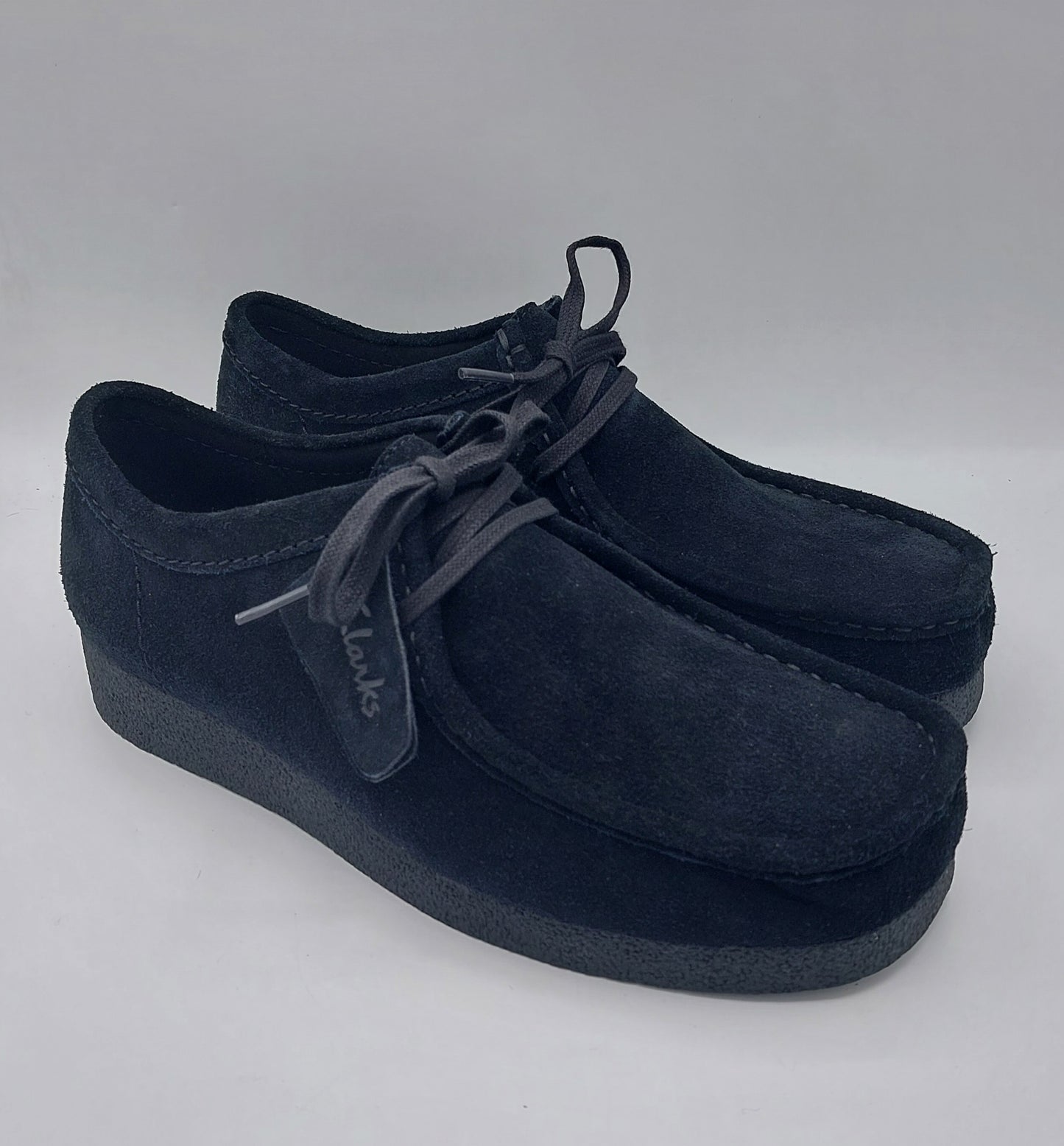 Clarks wallabee camoscio nero