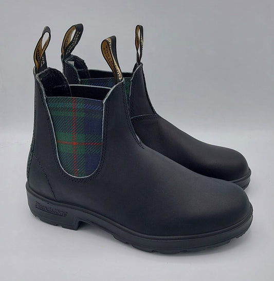 Blundstone homme et femme noir avec élastique tartan