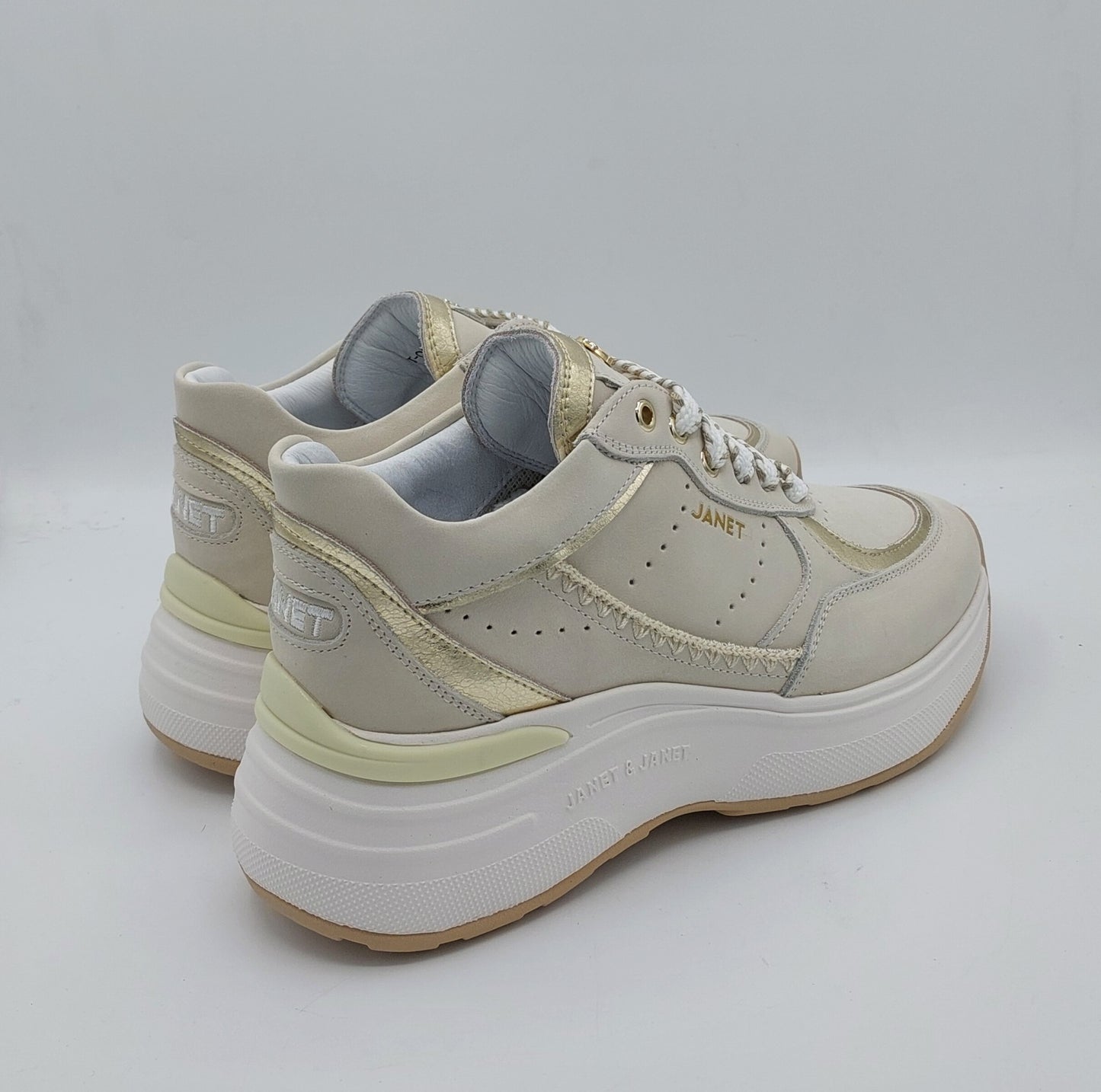 Janet e Janet sneakers in pelle avorio