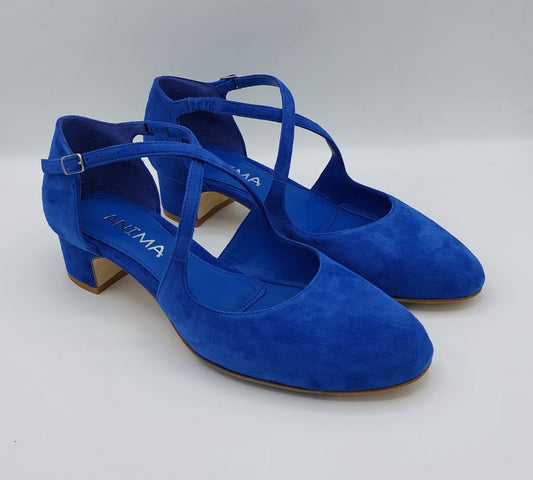 Anima scarpa donna camoscio bluette