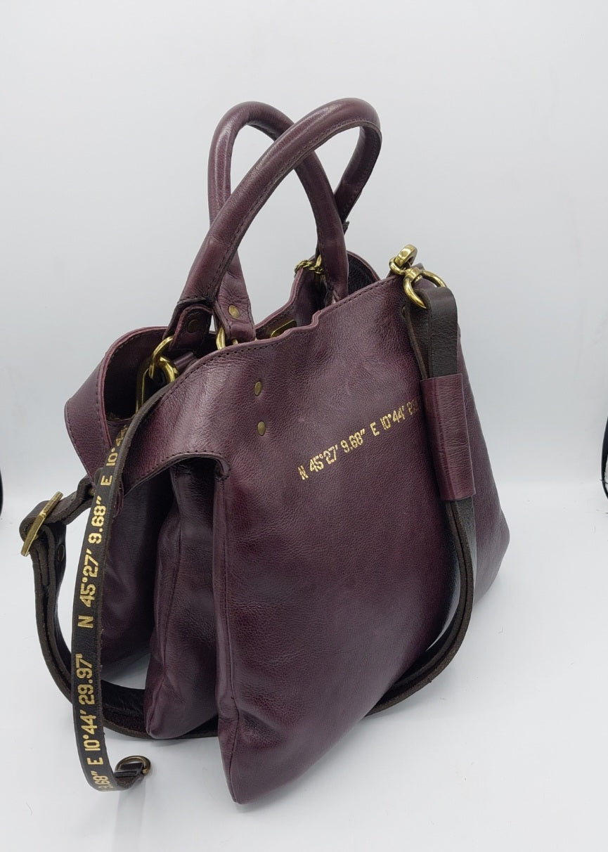 A.S.98 borsa in pelle bordeaux