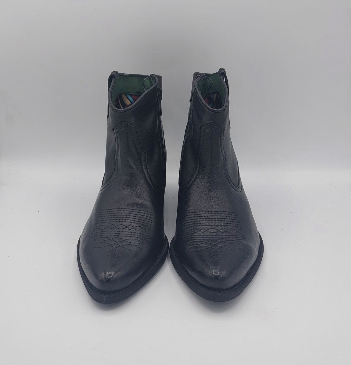 Felmini stivaletto texano pelle nera