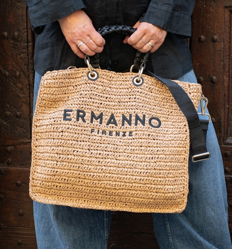 Ermanno scervino borsa raffia