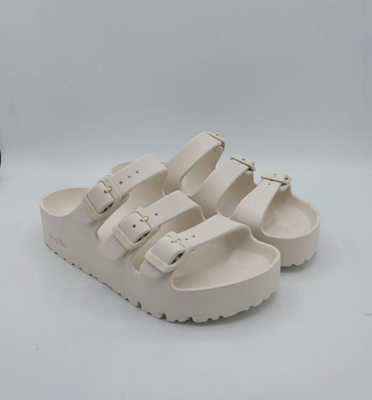 Birkenstock ciabatta Florida Eva bianca platform