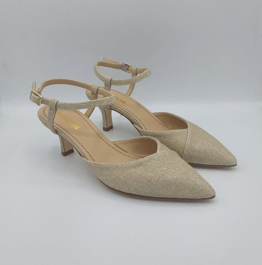 D.O.R scarpa glitterata platino