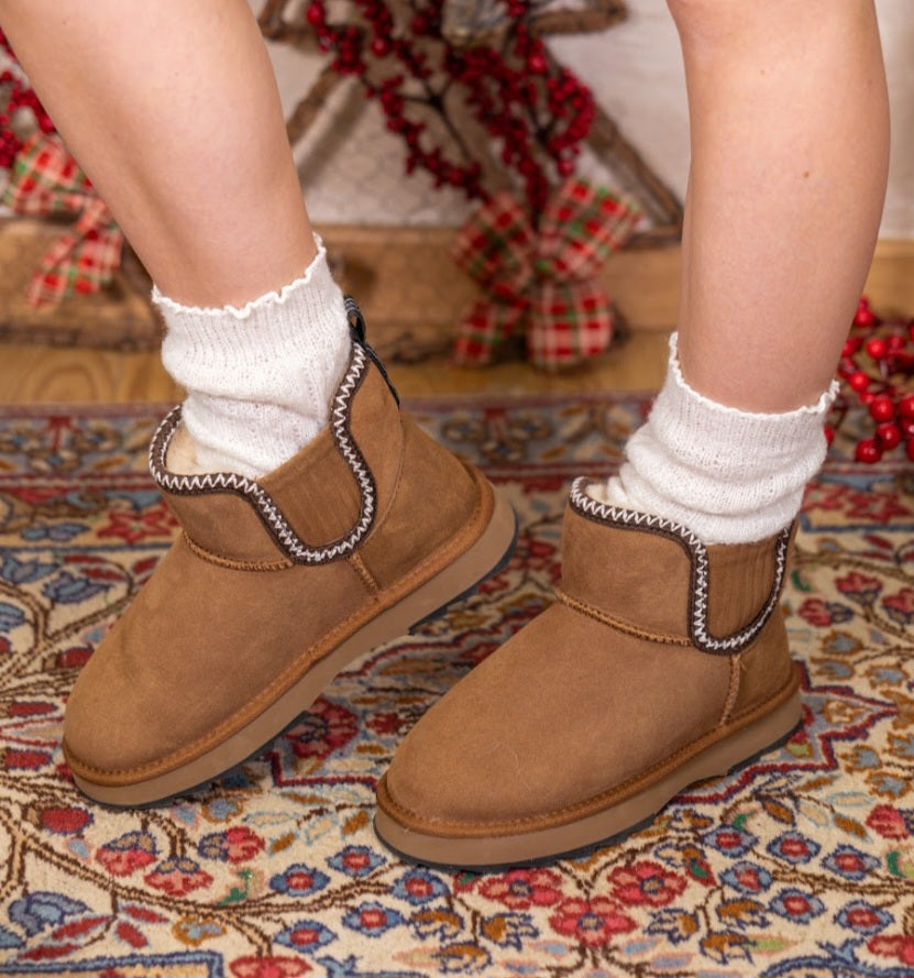 Emu stivaletto pelliccia color tabacco