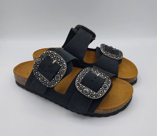 K.B.R ciabatta doppia fascia nsbuk nera