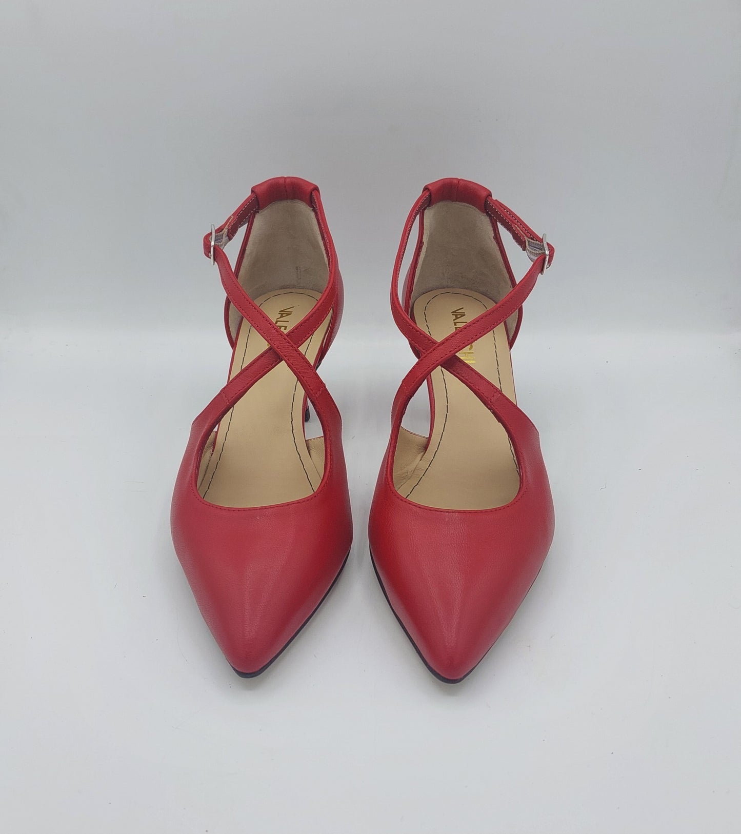 D.O.R scarpa in pelle rossa con incrocio