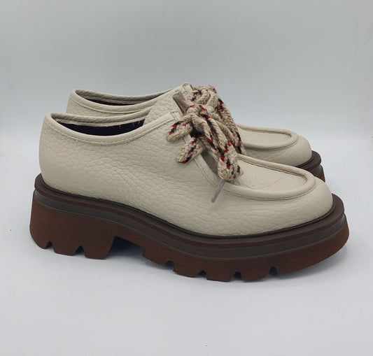 Lorenzomari paraboot pelle color avorio laccio lana