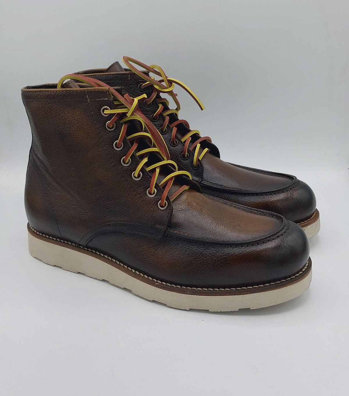 Manifacture scaponcino pelle marrone lacci cuoio