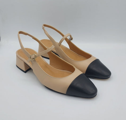 Anima scarpa chanel il pelle bicolore