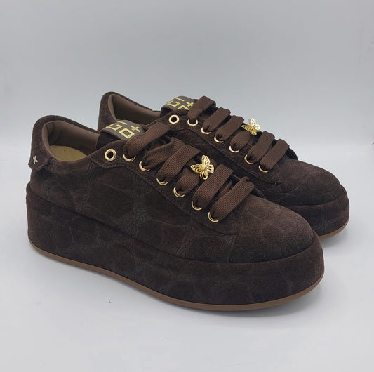 Gio+ sneakers donna camoscio cocco marrone