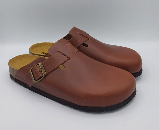 Scholl sabot uomo pelle cuoio