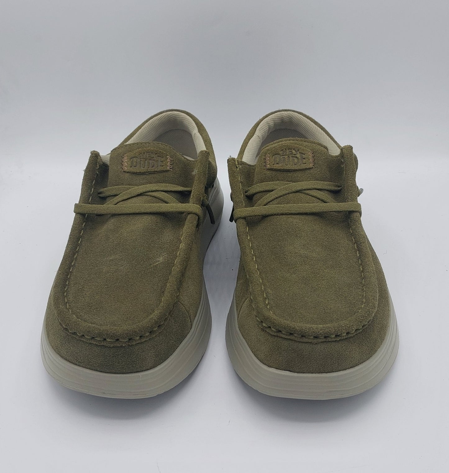 Dude scarpa uomo camoscio verde