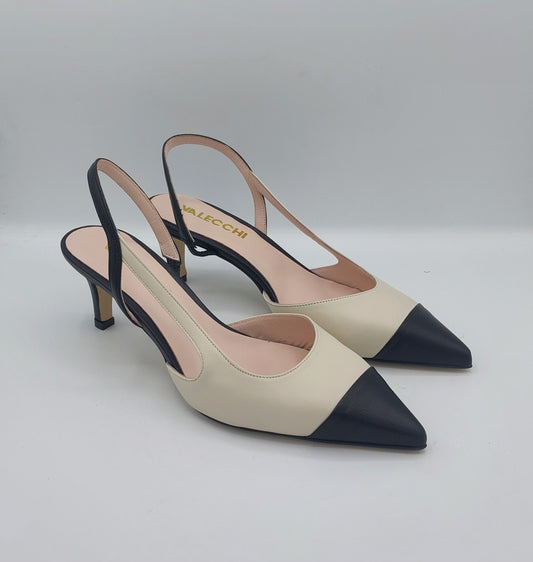 T.Q chanel pelle bicolore panna e nera