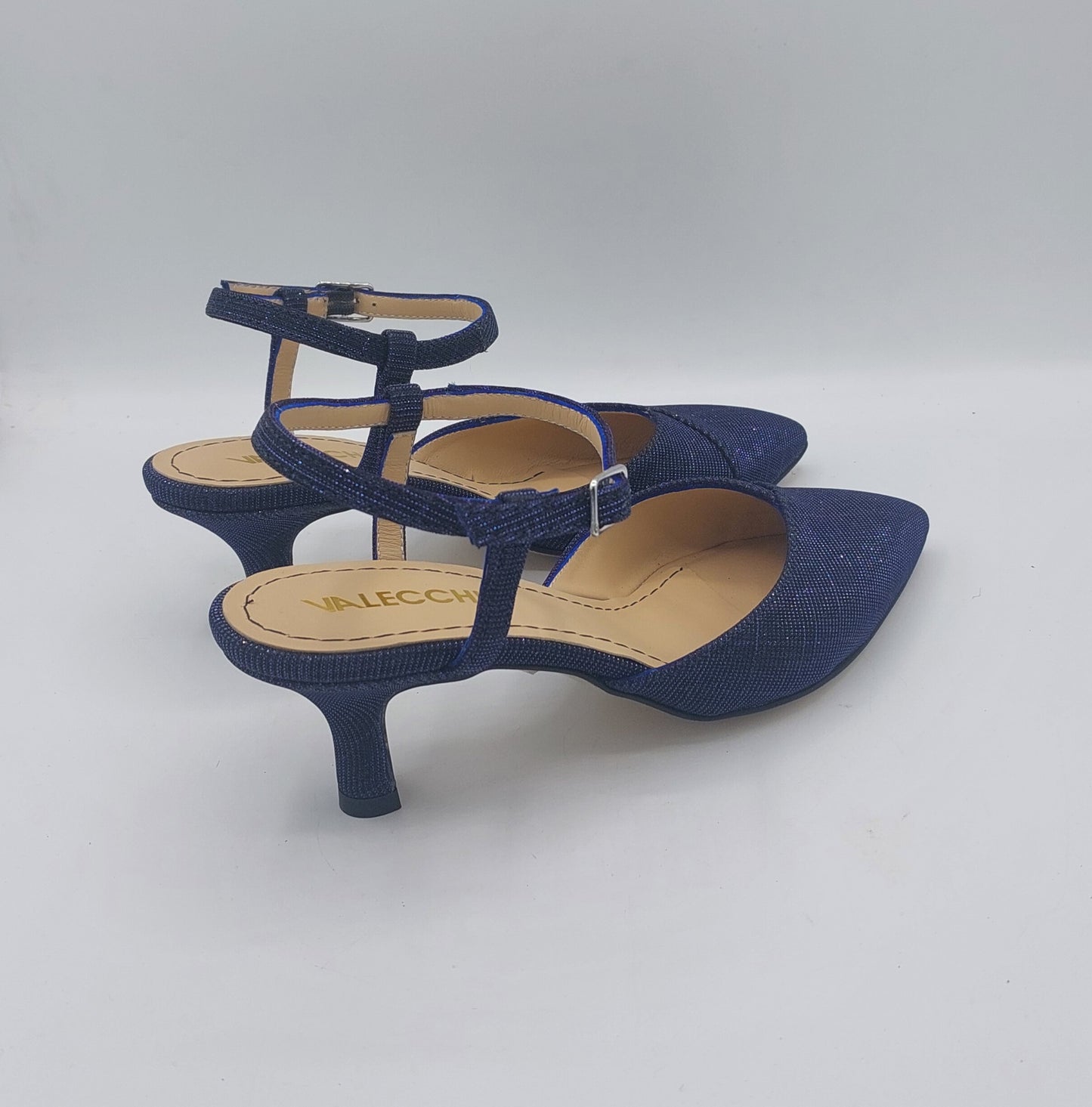 D.O.R scarpa in tessuto glitterato blu