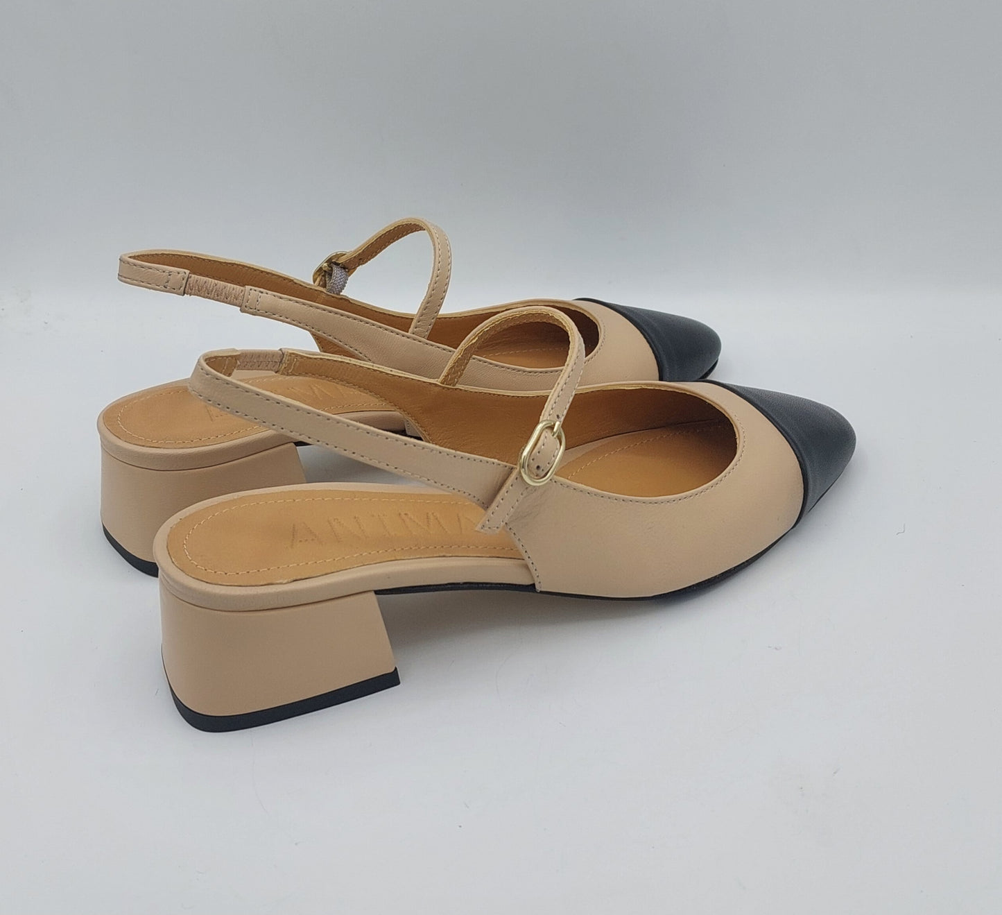 Anima scarpa chanel il pelle bicolore