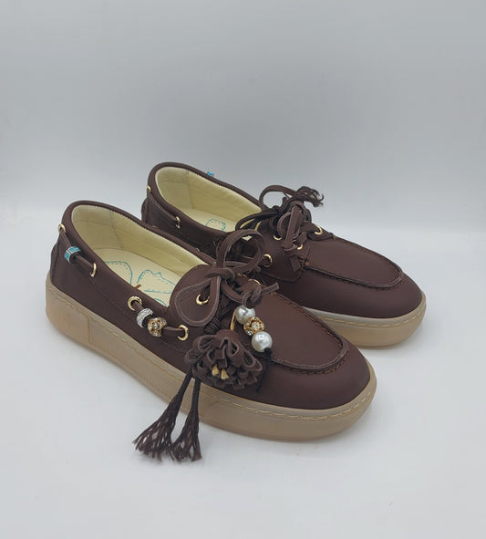 Gio+mocassino da barca pelle marrone