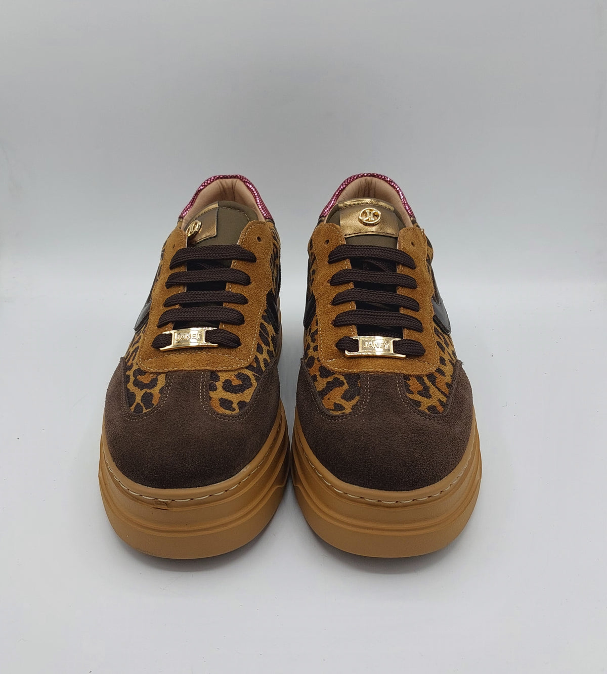 Janet e Janet sneakers camoscio leopard