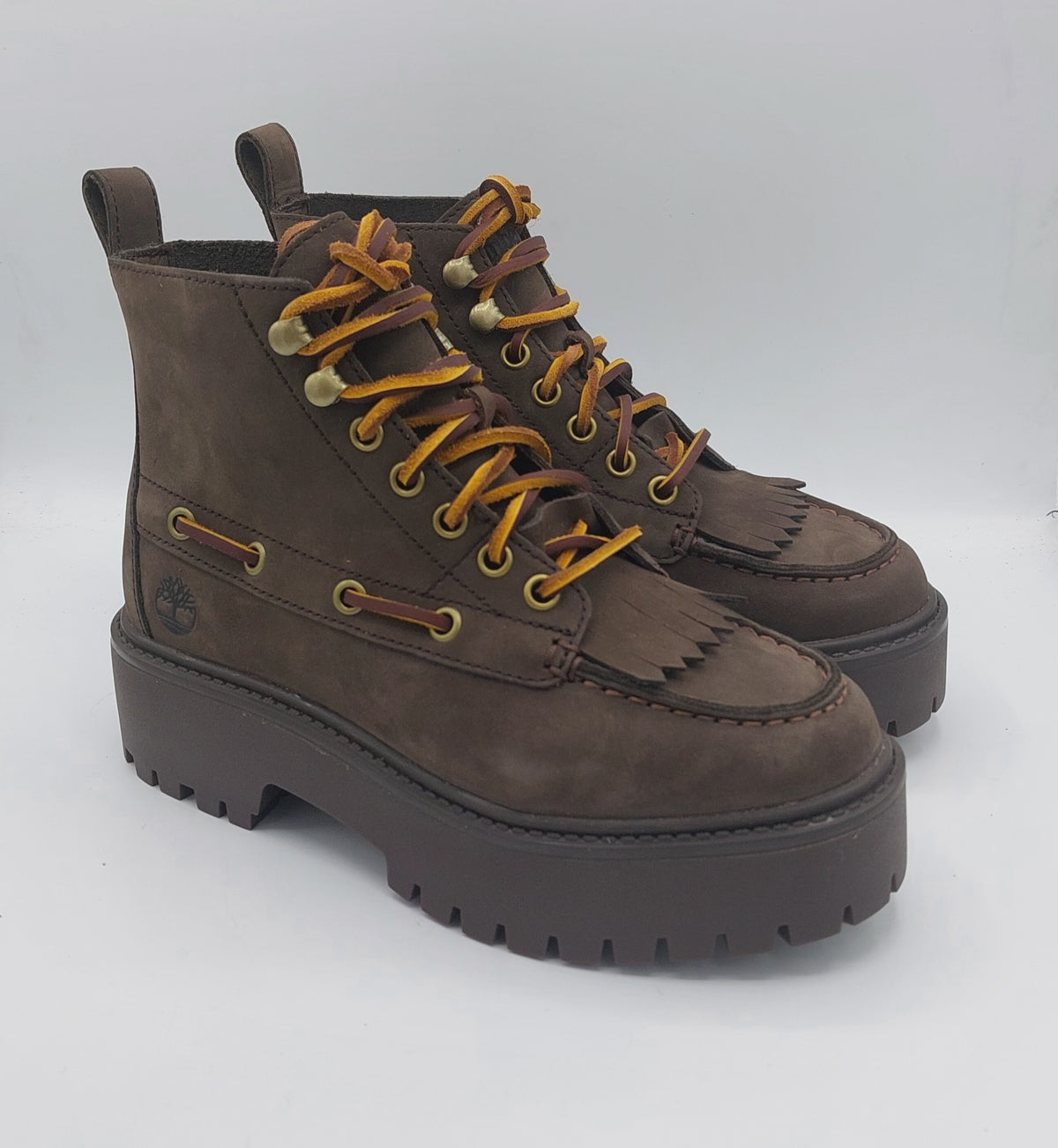 Timberland scarponcino con plat camoscio tabacco.moro