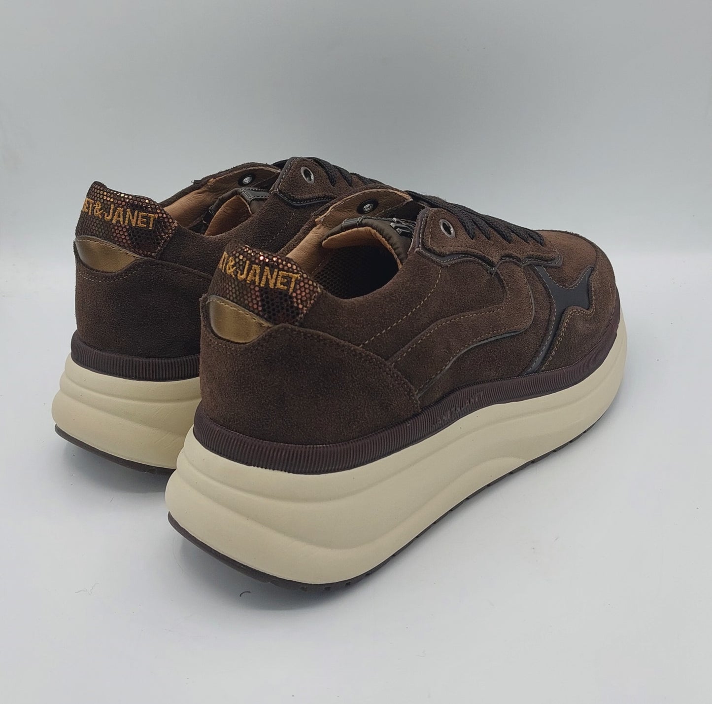 Janet e Janet sneakers donna camoscio marrone