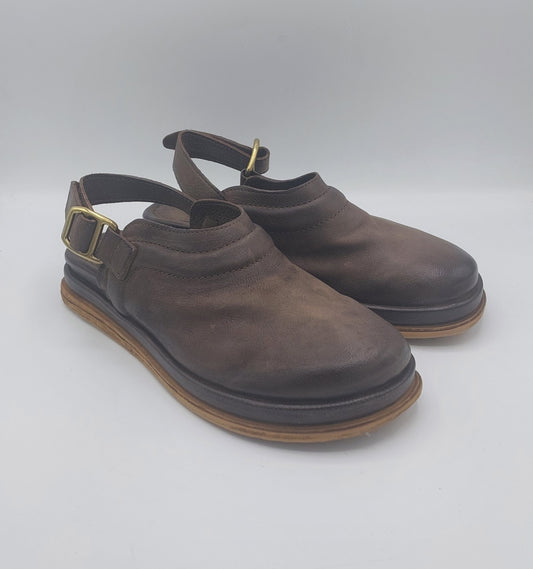 A.S.98 sabot con laccio in pelle marrone