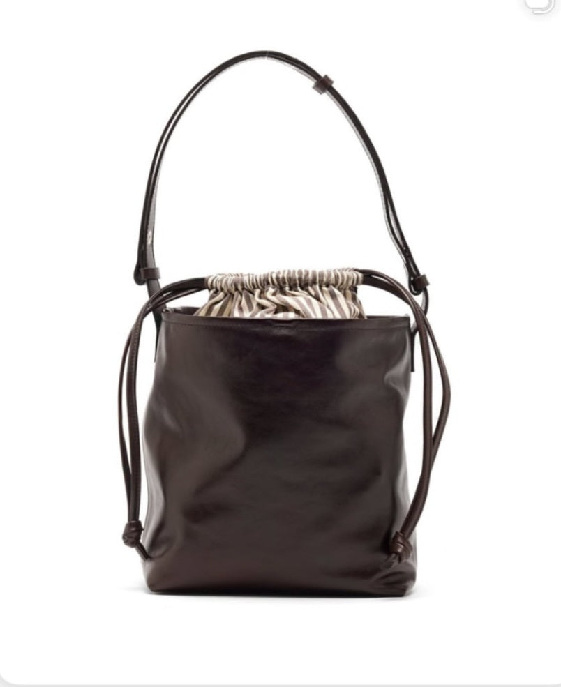 Hags borsa secchiello in pelle T.moro
