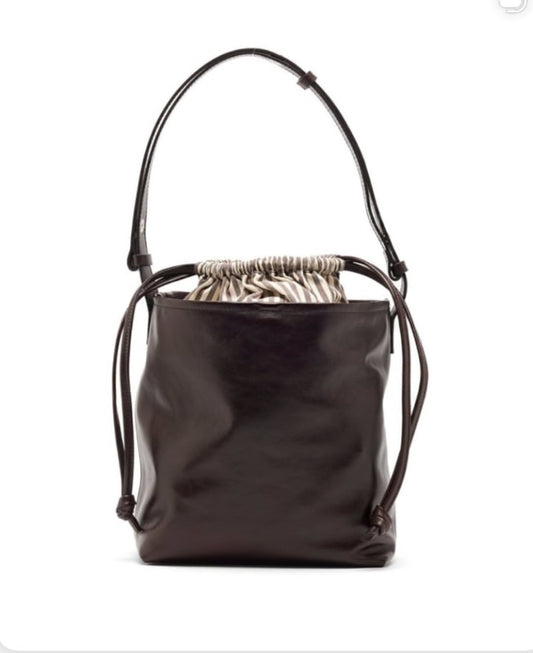 Hags borsa secchiello in pelle T.moro