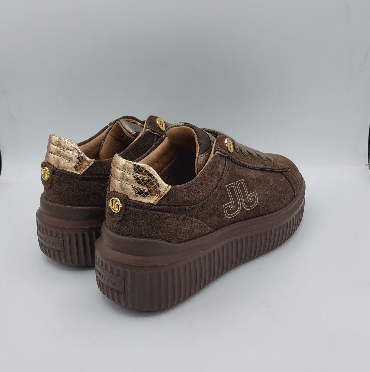 Janet e Janet sneakers camoscio marrone
