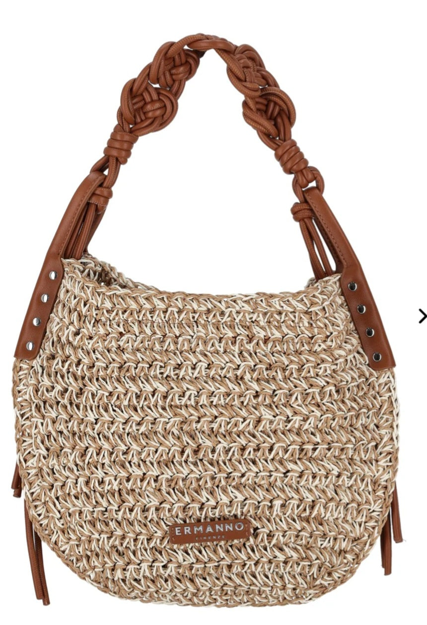 Ermanno scervino borsa raffia doppio filo