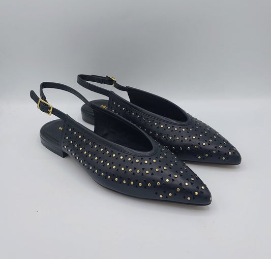 Janet e Janet chanel pelle nera borchiata