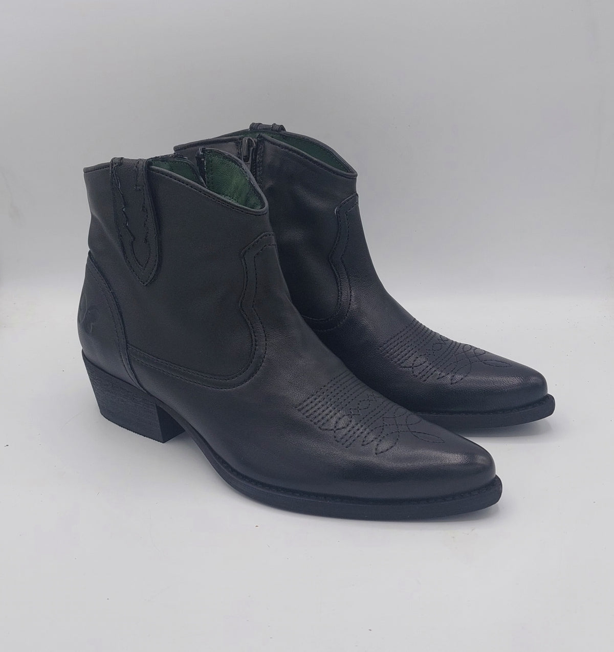 Felmini stivaletto texano pelle nera