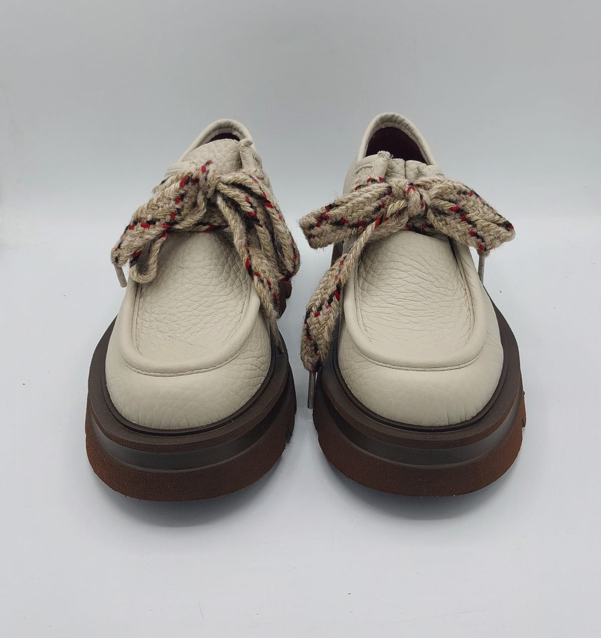 Lorenzomari paraboot pelle color avorio laccio lana